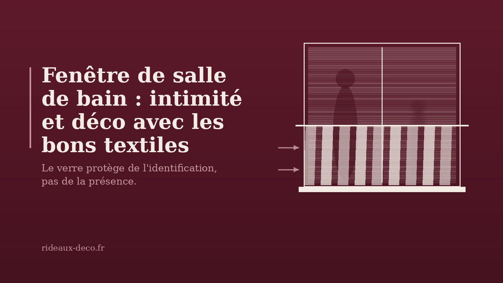 Fenetre de salle de bain en verre depoli avec rideau court ecarte de la vitre