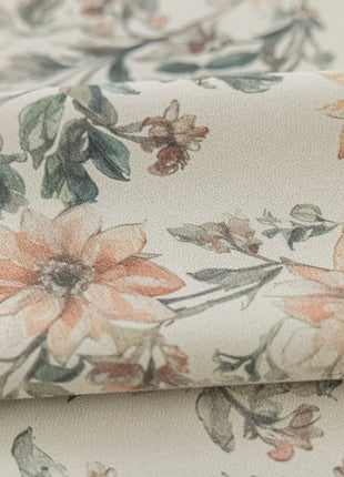 a close up of a flower print fabric