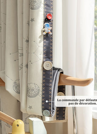 a child's rocking chair in front of a window