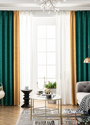 Rideau Vert et Or Salon