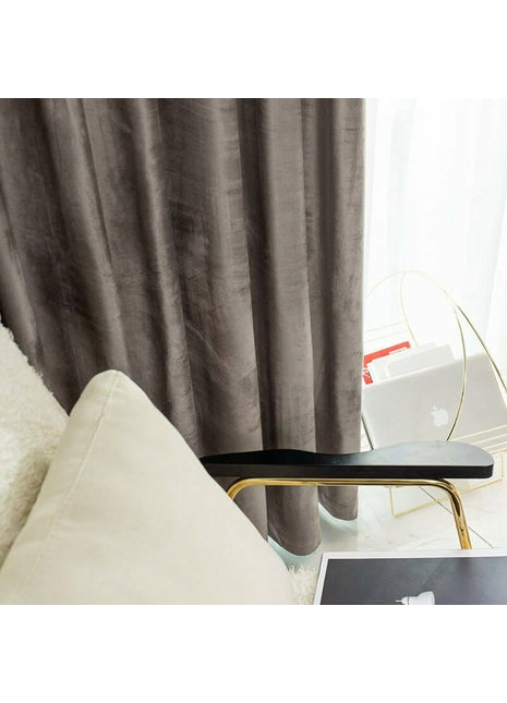 Rideau Occultant Velours Gris Anthracite Salon