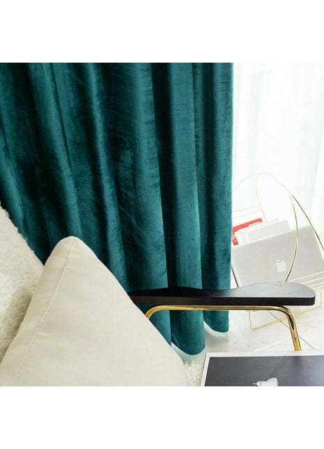 Rideau Occultant Velours Vert Émeraude Salon