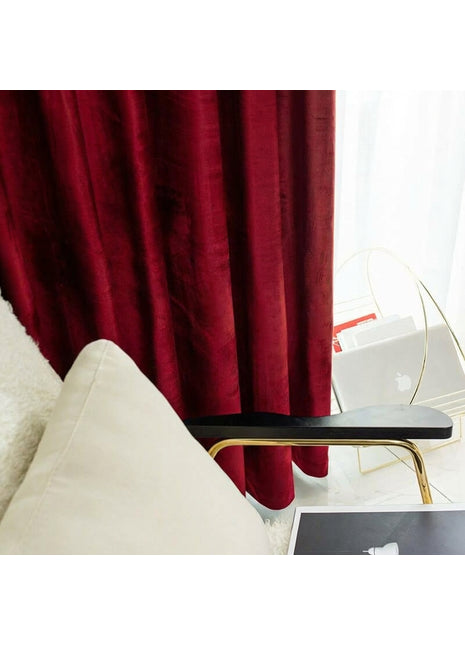 Rideau Occultant Velours Rouge Bordeaux Chambre