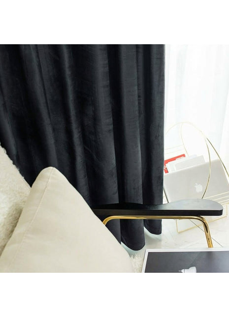 Rideau Occultant Velours Noir Premium Salon