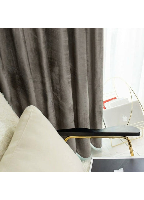Rideau Occultant Velours Gris Charbon Salon