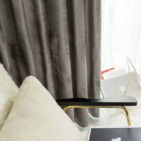 Rideau Occultant Velours Gris Charbon Salon