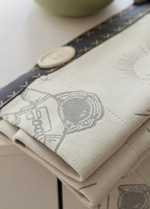 a close up of a cloth on a table