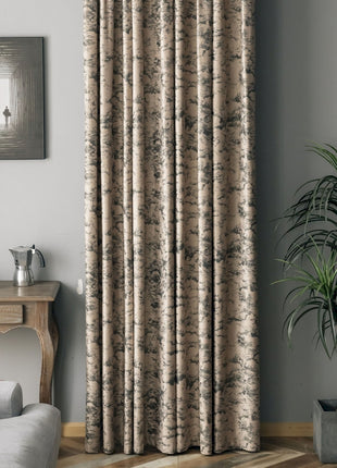 a living room with a couch and a plant