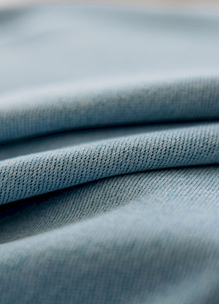 a close up view of a blue cloth