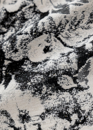 a black and white floral print fabric