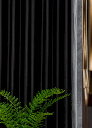 a green plant sitting on top of a wooden table