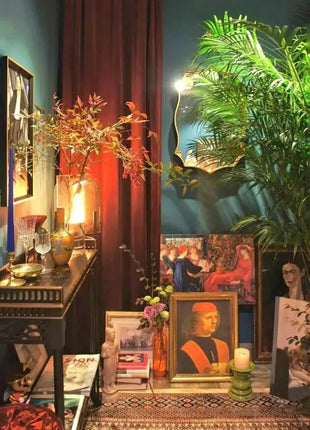 Elegant Deco Red Curtain