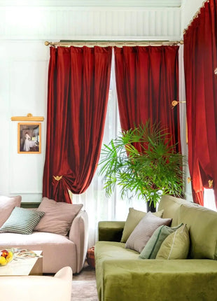 Elegant Deco Red Curtain