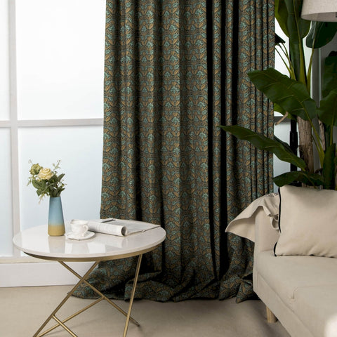 145 Firenze Blackout Curtains, Chenille Fabric, Floral Pattern, Multicolor €104.00