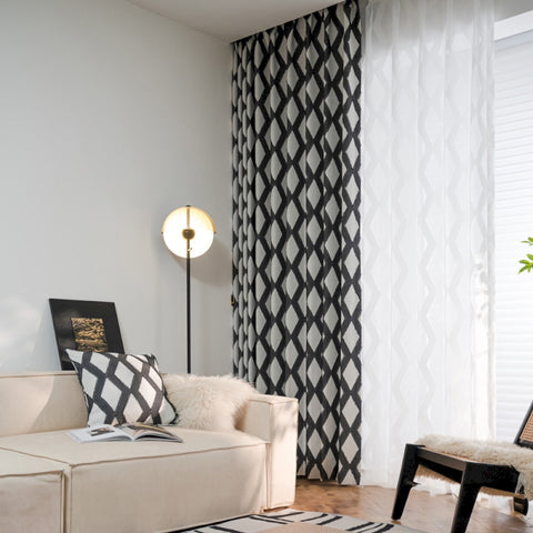 98 Rémy Curtain - Bohemian Style Blackout Curtains, Handmade Fabric with Fringes and Geometric Pattern €111.50