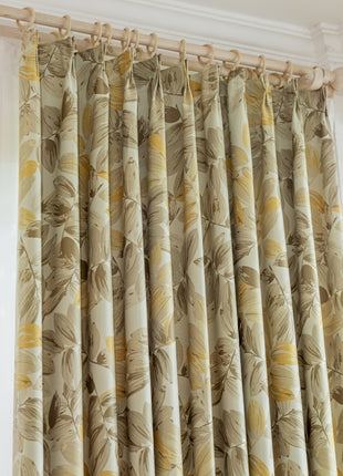 a close up of a curtain in a room