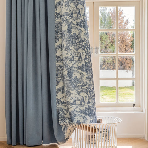 119 Toile de Jouy Curtain, Blackout Curtain, Chenille Fabric, Curtain Sewing €48.00
