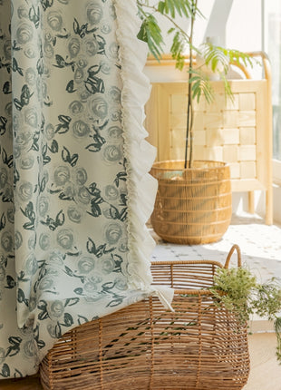 a basket sitting on the floor next to a window