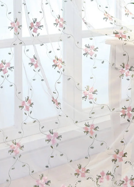 Voilage Motifs Vintage Rose