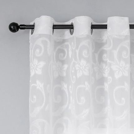 Voilage Blanc Motifs Elegant