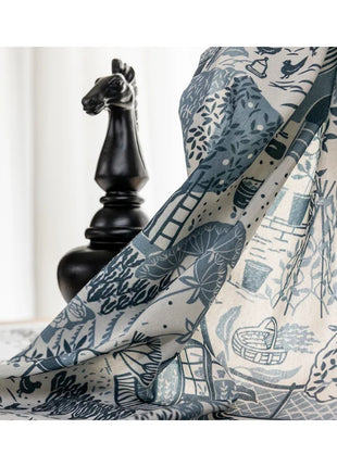 Rideau Blanc et Bleu Moderne