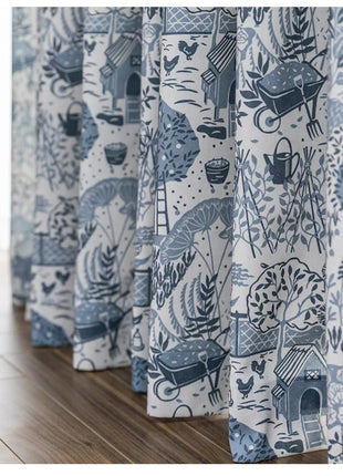 Rideau Blanc et Bleu Moderne