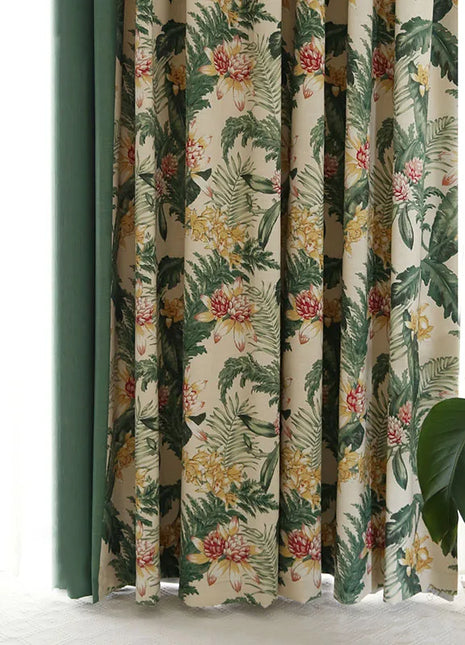 Floral Elegance Tropical Curtains