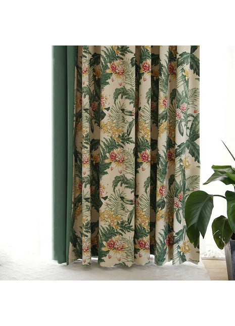 Floral Elegance Tropical Curtains