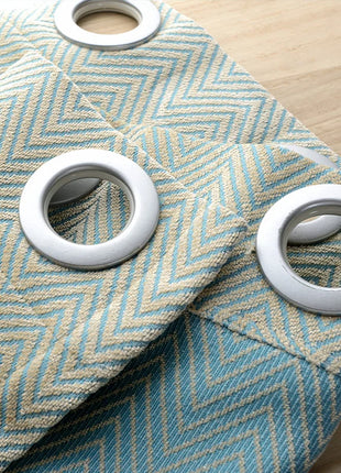 Rideau Bleu Clair Geometrique