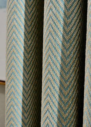 Rideau Bleu Clair Geometrique