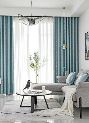 Rideau Cyan Motifs Argenté