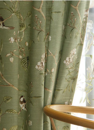 Green Nature Printed Curtain