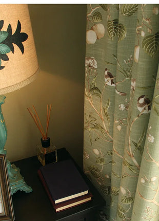 Green Nature Printed Curtain