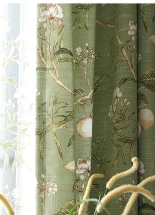 Green Nature Printed Curtain