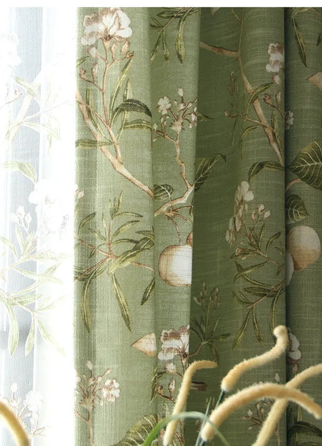 Green Nature Printed Curtain