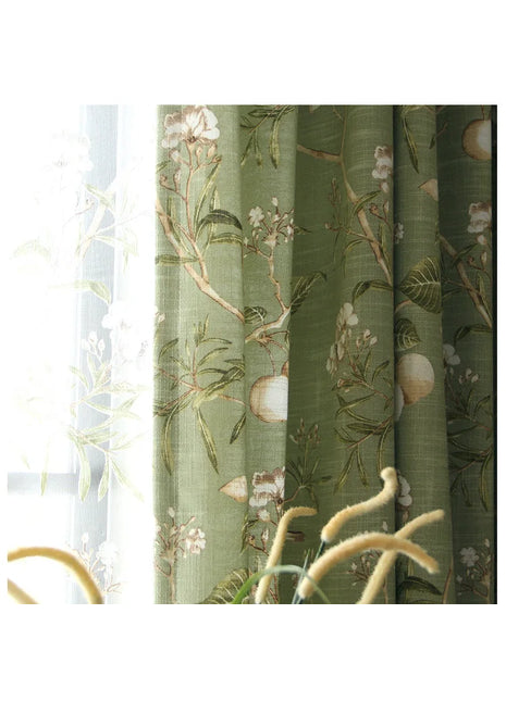 Green Nature Printed Curtain