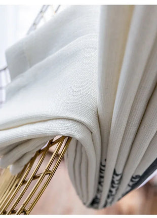 Rideau Blanc Motifs Bleu Fleur