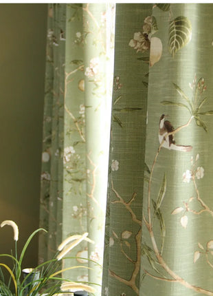Green Nature Printed Curtain