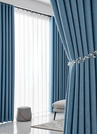 Rideau Bleu Tendance Salon