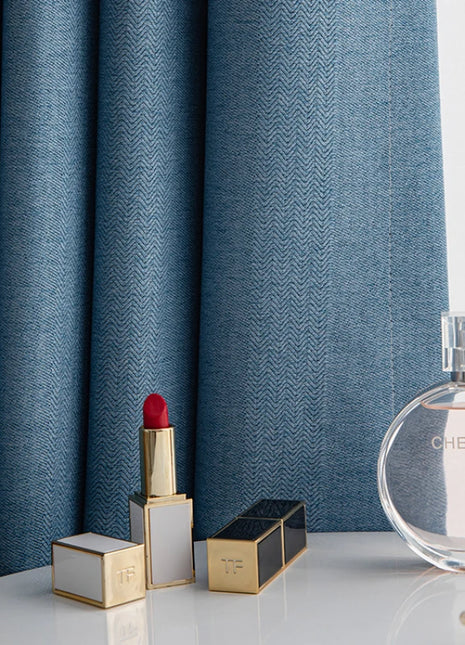 Rideau Bleu Tendance Salon