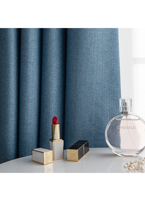 Rideau Bleu Tendance Salon