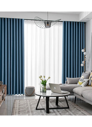 Rideau Bleu Tendance Salon