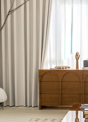 Rideau Blanc Salon Style Lin