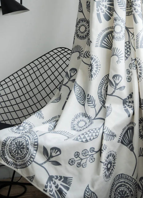 Rideau Blanc Motifs Moderne