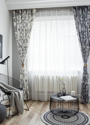 Rideau Blanc Motifs Moderne