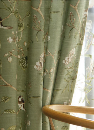 Green Nature Printed Curtain