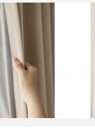 Rideau Beige Velours Chalereux