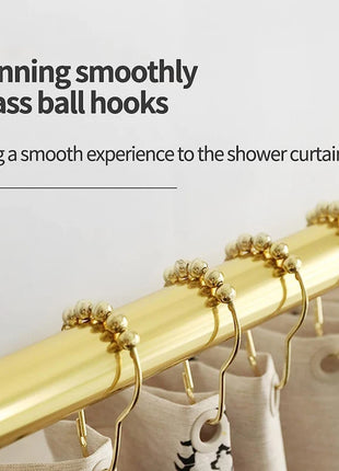 Brass Ball Hooks for Shower Curtains (12pcs)
