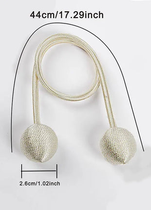 Magnetic Curtain Tieback with Balls (2pcs)