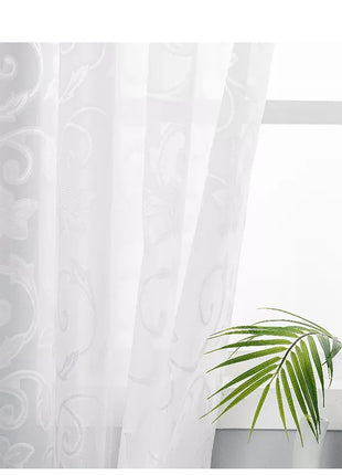 Voilage Blanc Motifs Elegant